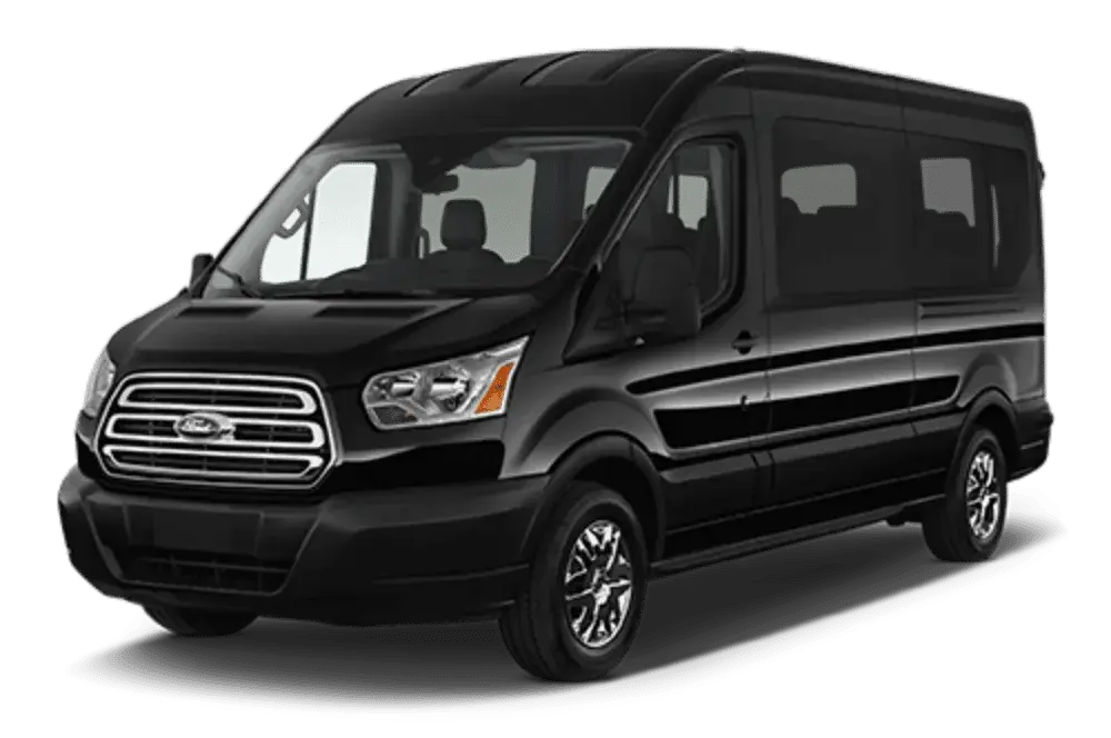 Black Ford passenger van